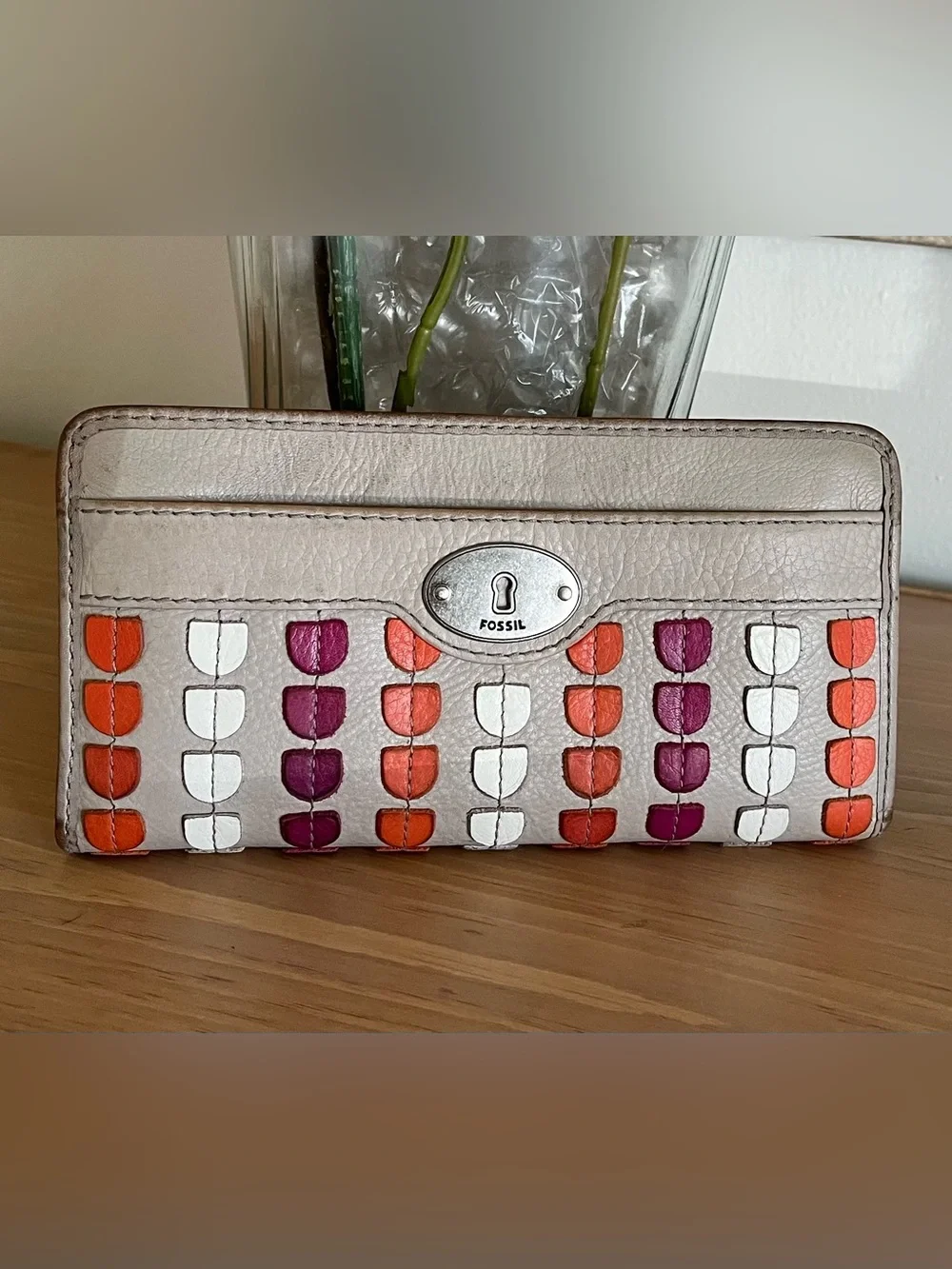 Fossil marlow patchwork leather wallet, used.